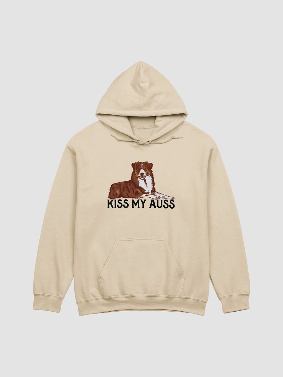 Kiss My Auss Hoodie | Hooded Sweatshirt for Australian Shepherd(Red Tricolor) Dog Owners product image (18)