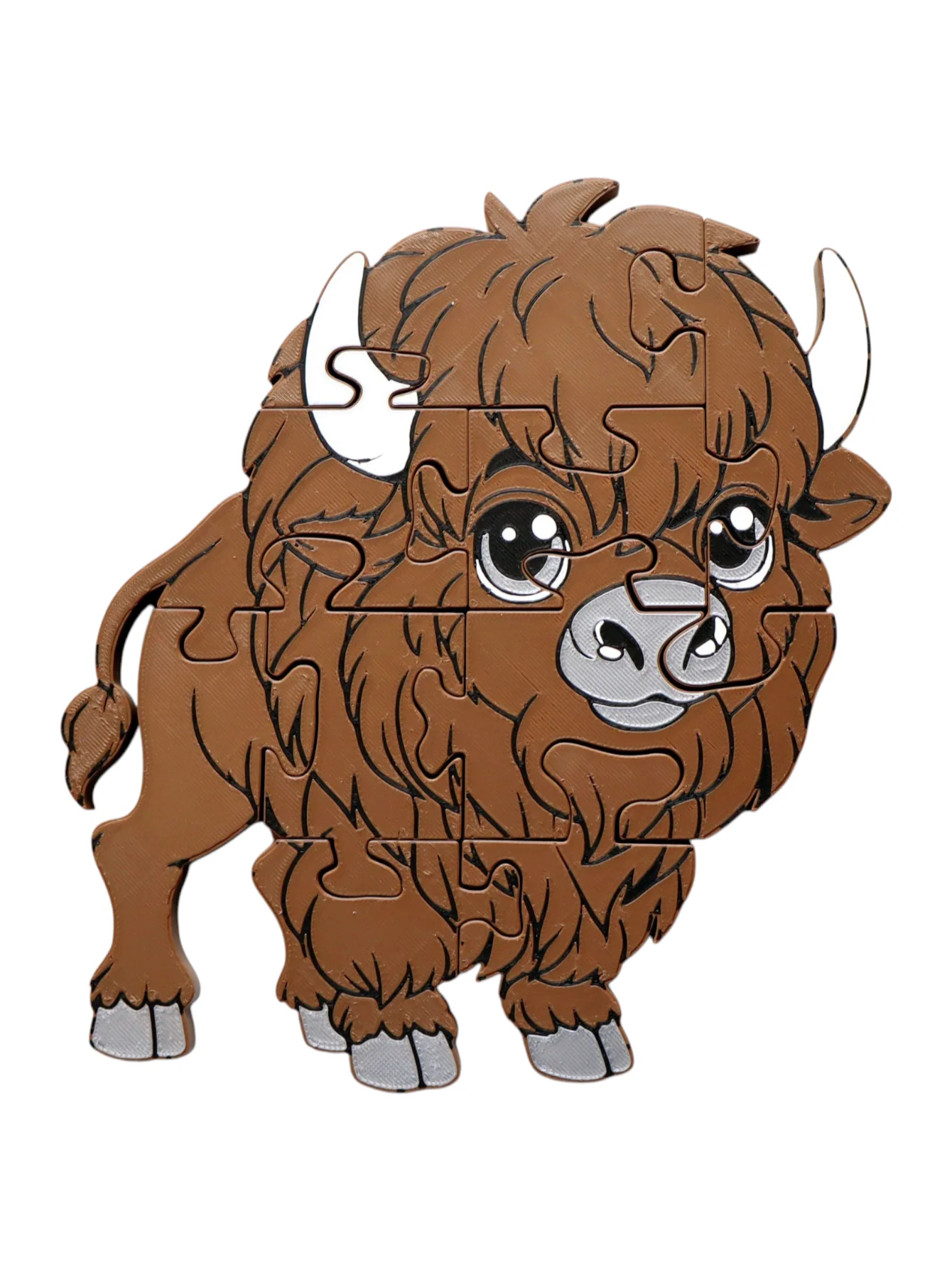 Bison 3D Printed Jigsaw Puzzle – A Prairie-Sized Challenge in Every Piece! product image (1)