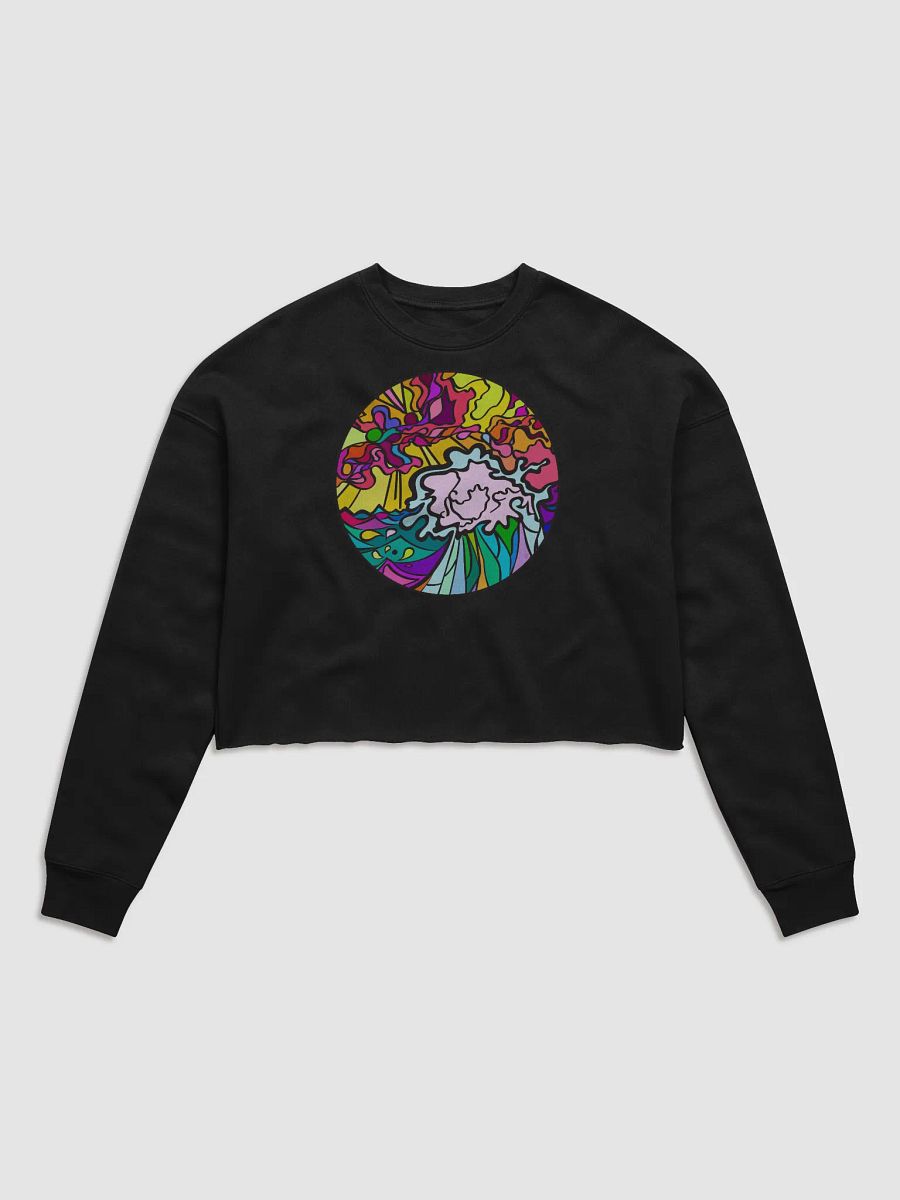 Swirling Sunset Women's Fleece Crop Sweatshirt - Wave at Sunset product image (2)