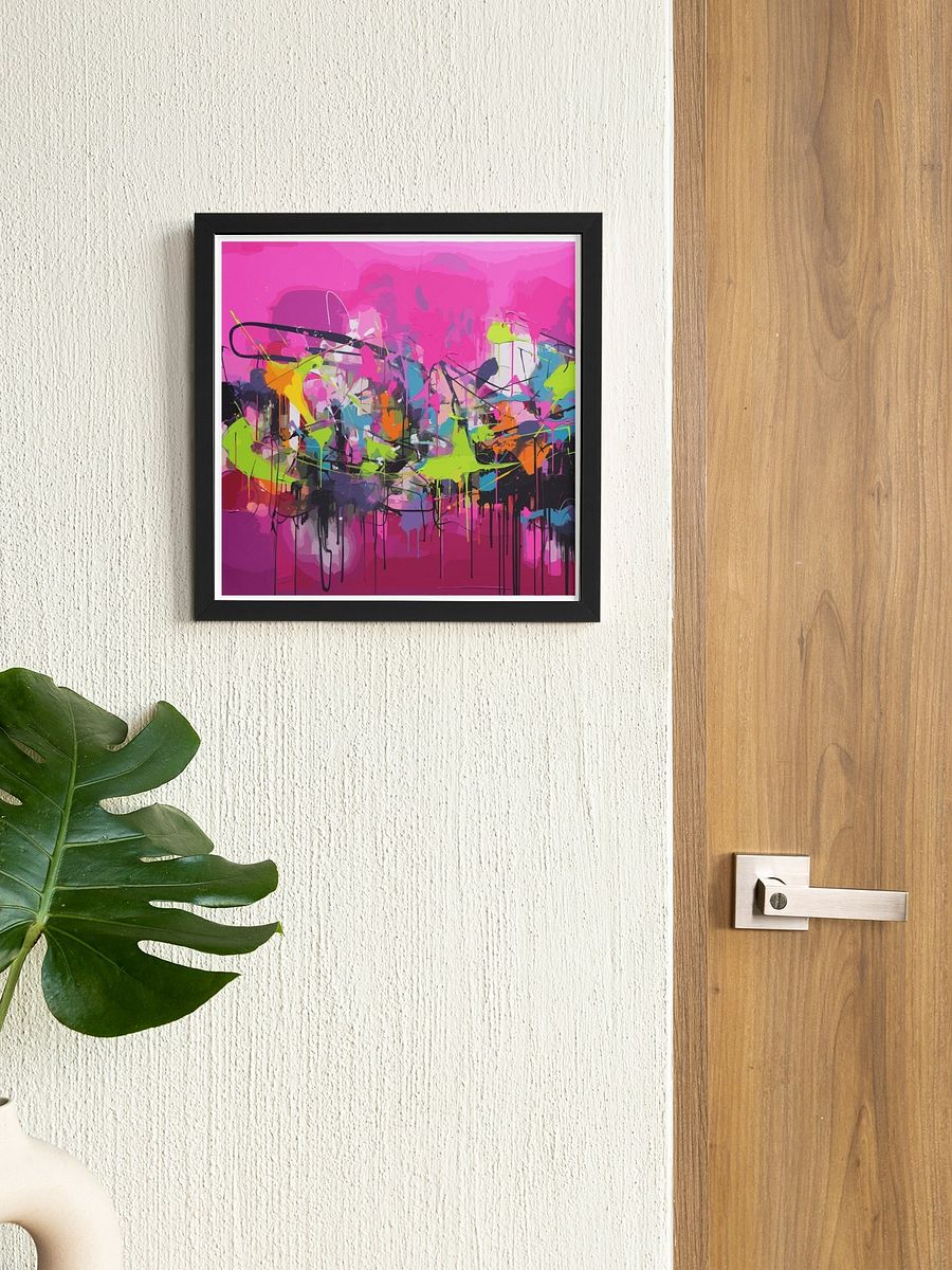 Vibrant Pink Abstract Art Print, Bold Drip Graffiti Painting, Modern Urban Art Poster, Eclectic Splash Color Home Decor, Artistic Wall Art product image (2)