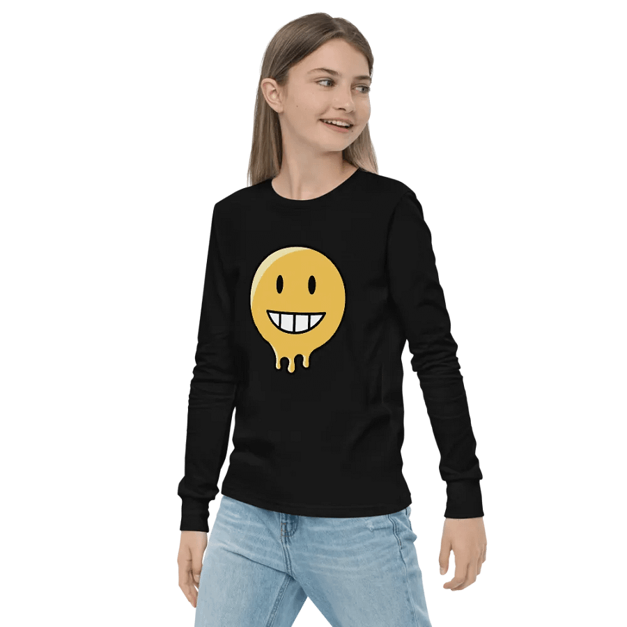 Melting Smiley Youth Long Sleeve Tee product image (9)