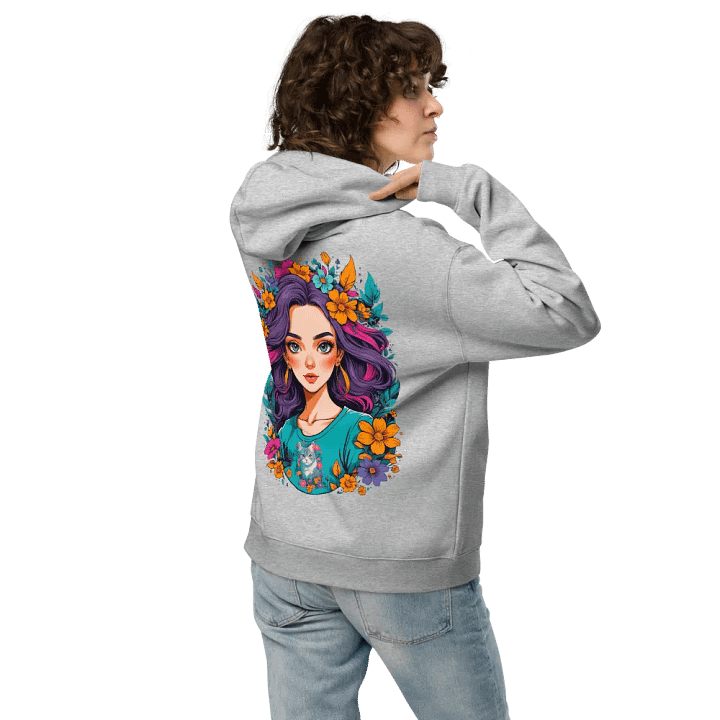 Bloomcore Flower Girl - Premium Hoodie - Athletic Heather - v2 - Back Printed Design product image (2)