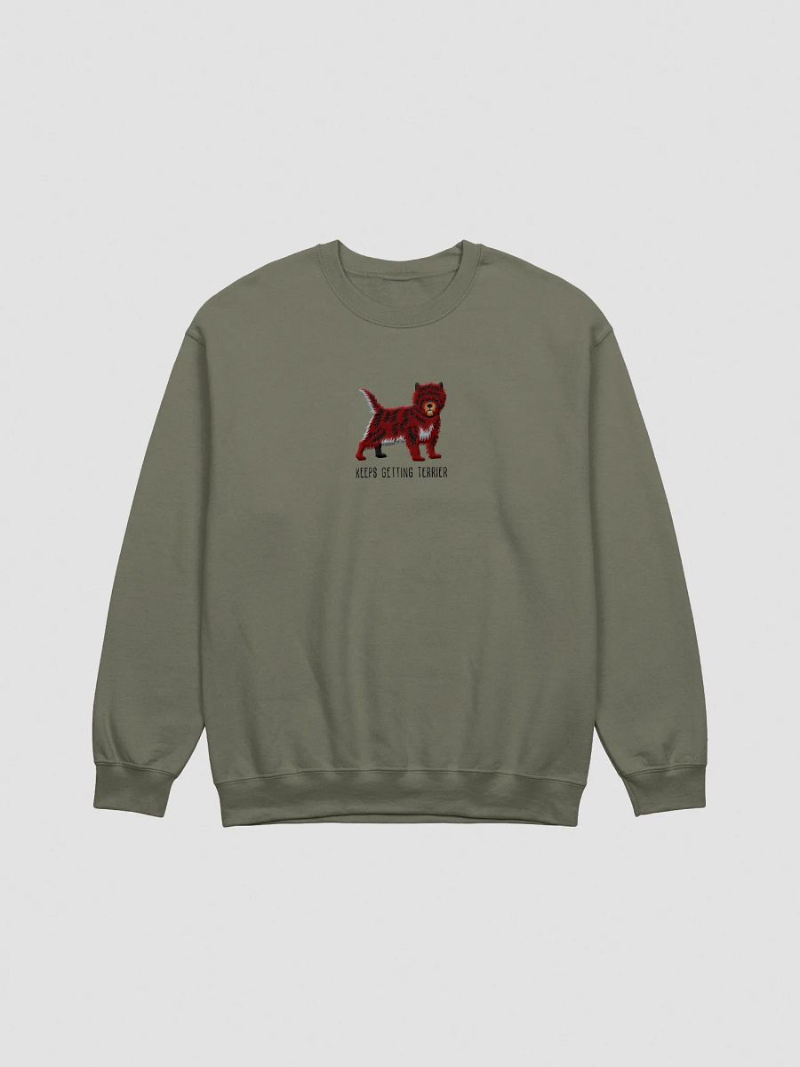 Keeps Getting Terrier Sweatshirt (Embroidered) of a Cairn Terrier(Chocolate Brindle) product image (7)