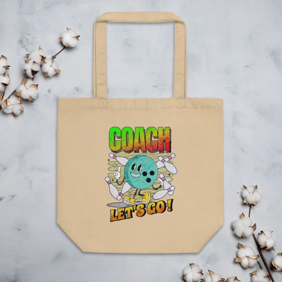 Retro Mascot Coach Bowling Motivational Tote Bag product image (3)