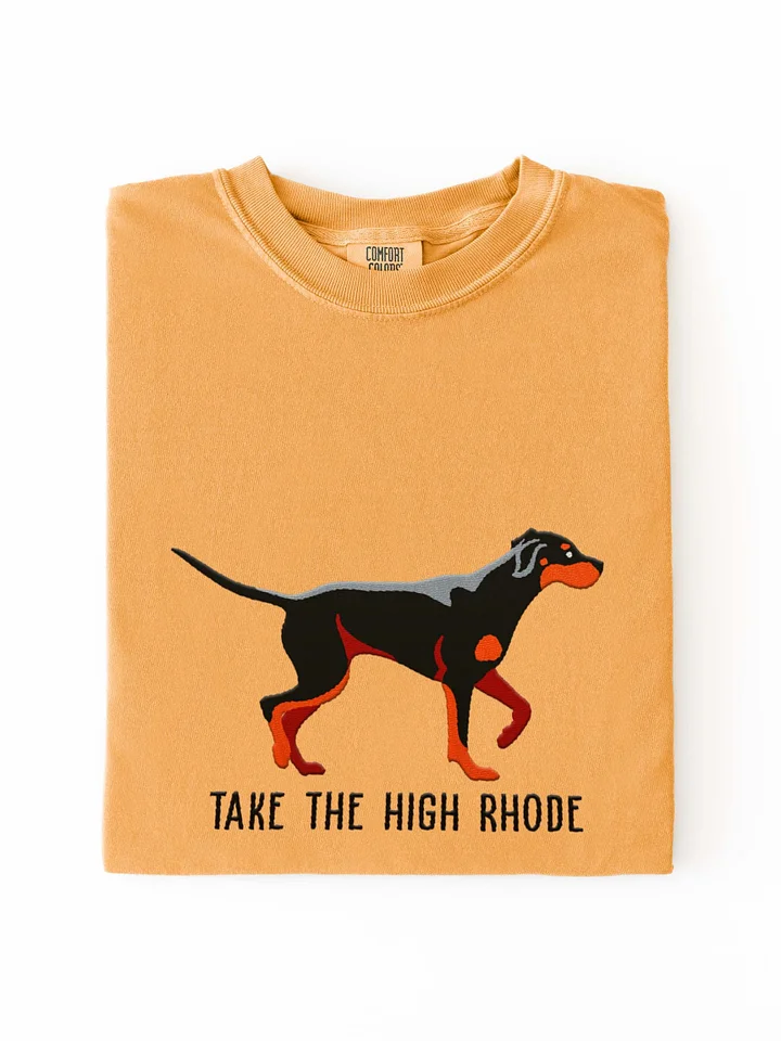 Take the High Rhode T-Shirt(Embroidered) of a Rhodesian Ridgeback(Black & Tan) product image (1)