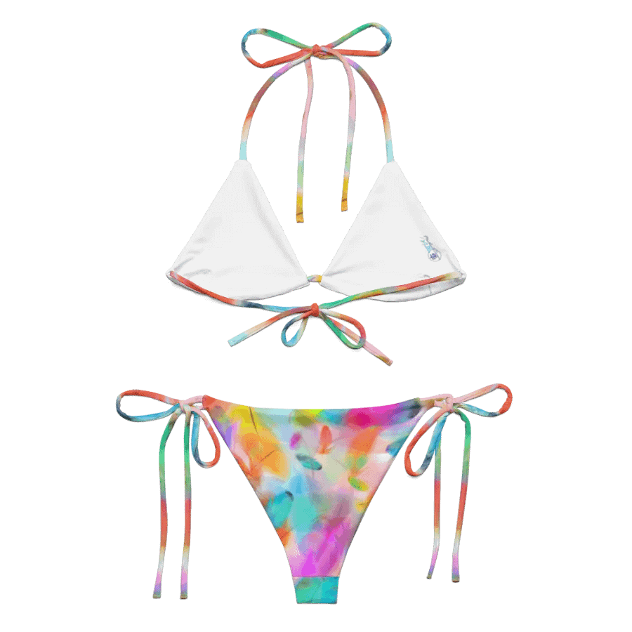Colorful Feather Pattern Design String Bikini - v4 product image (5)