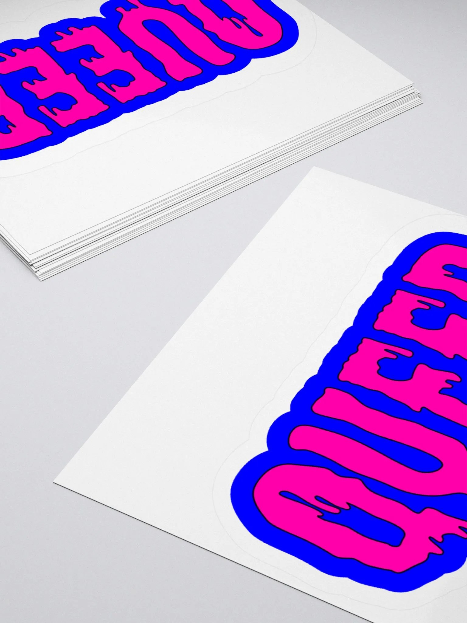 Creepy Queer Sticker, Cotton Candy Color Blue Hot Pink Pride Art product image (4)