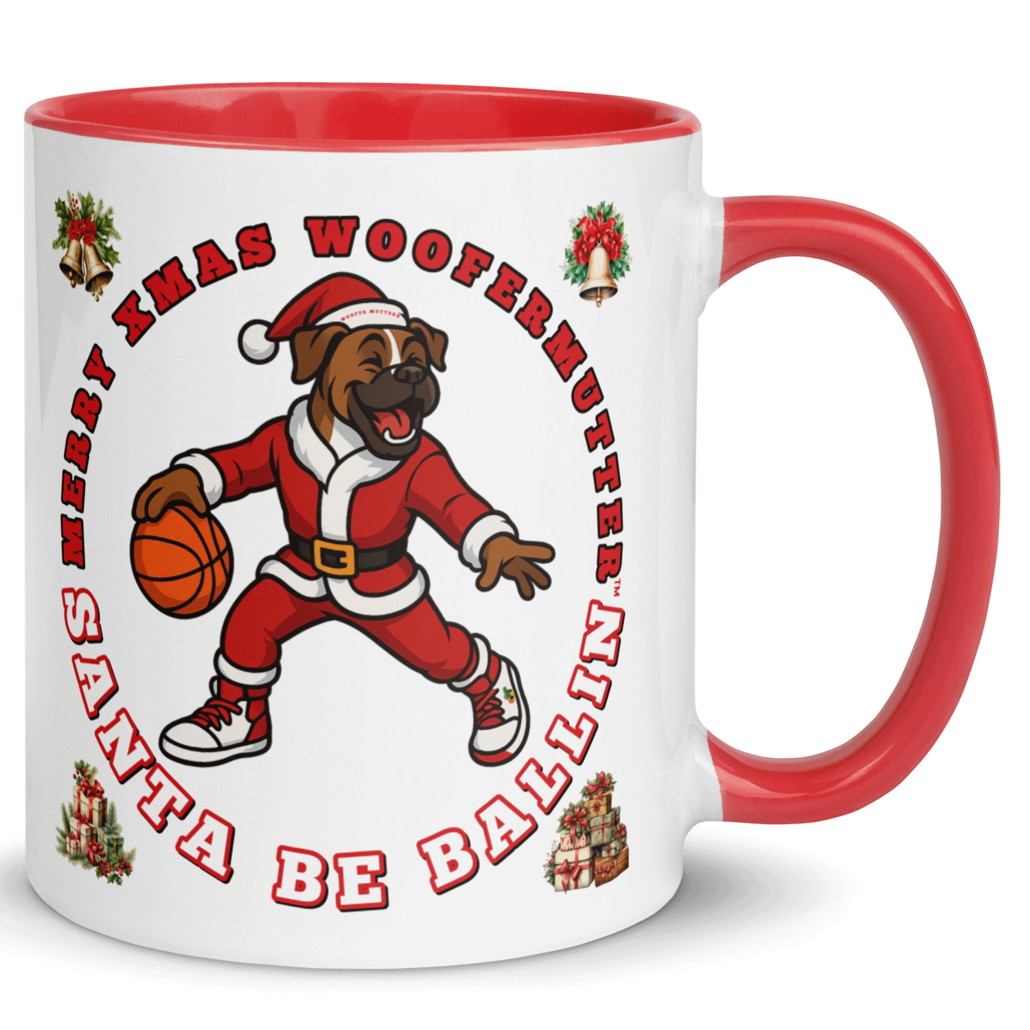WooferMutter™ Santa Be Ballin Xmas Mug - Boxer Dawg product image (1)