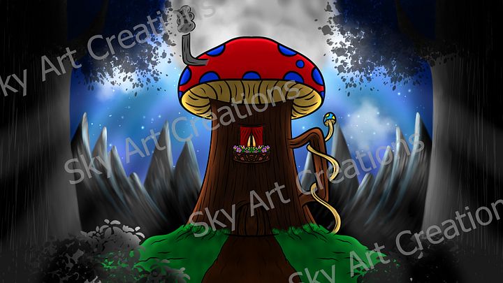 shroom house wallpaper product image (1)