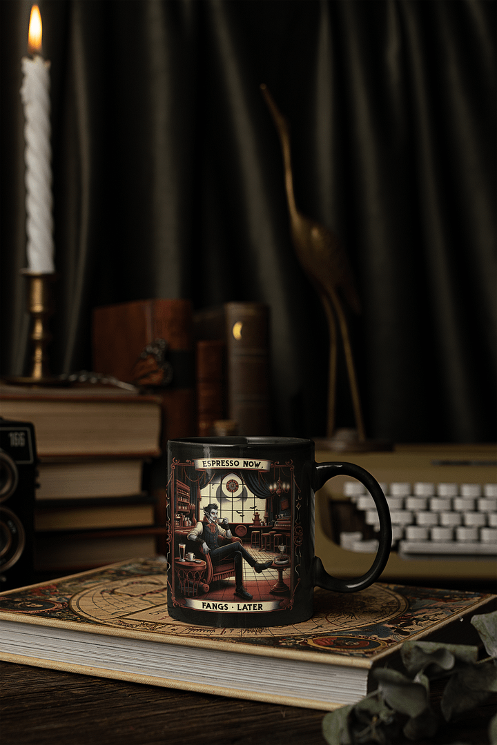 Espresso Now, Fangs Later - Vampire -Espresso- Mug. product image (1)
