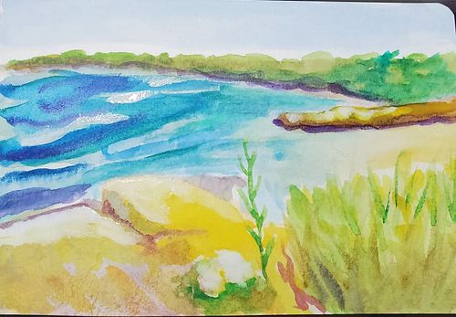 Quick little watercolor sketch at Wallis Sands. There's something about summer that makes me want to capture it.
