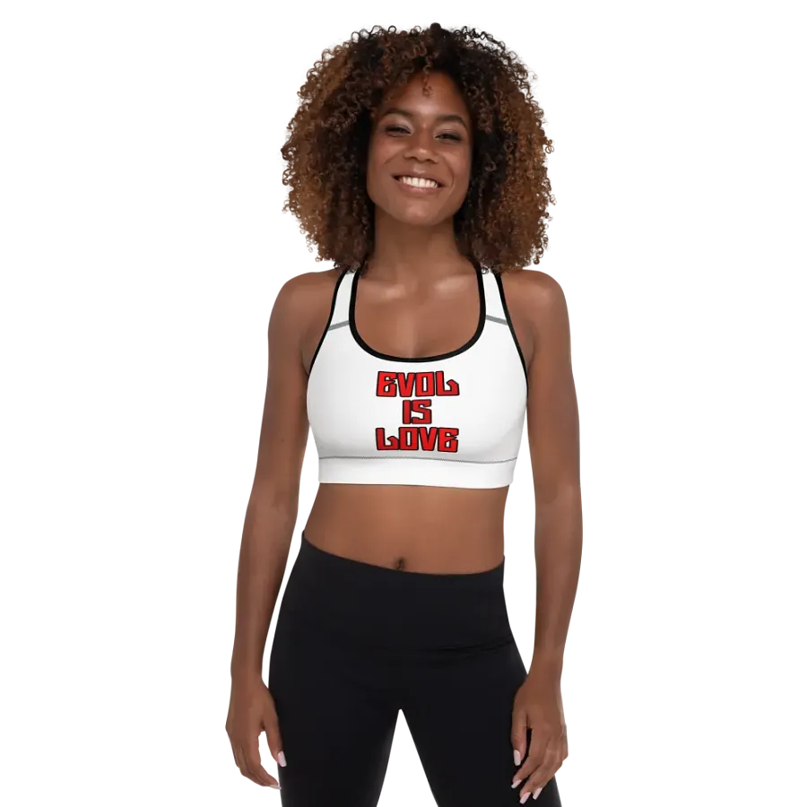 White Evol Is Love Sports Bra product image (1)