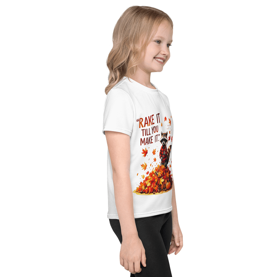Kids Crew Neck T-Shirt Raccoon Autumn Vibes product image (4)