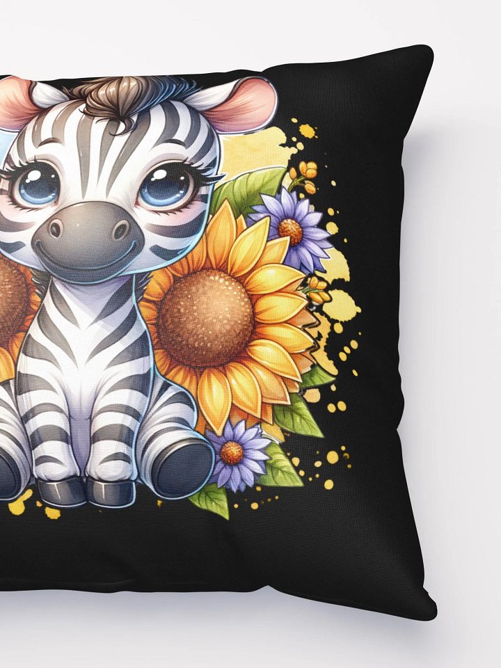 Cute zebra playing in the sunflowers: 18