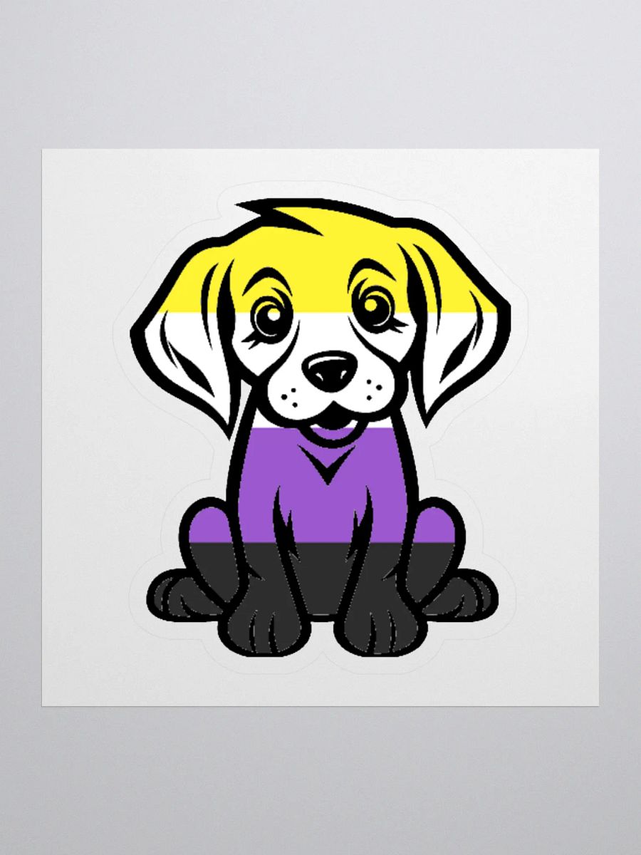 Nonbinary Pride Puppy Sticker product image (1)