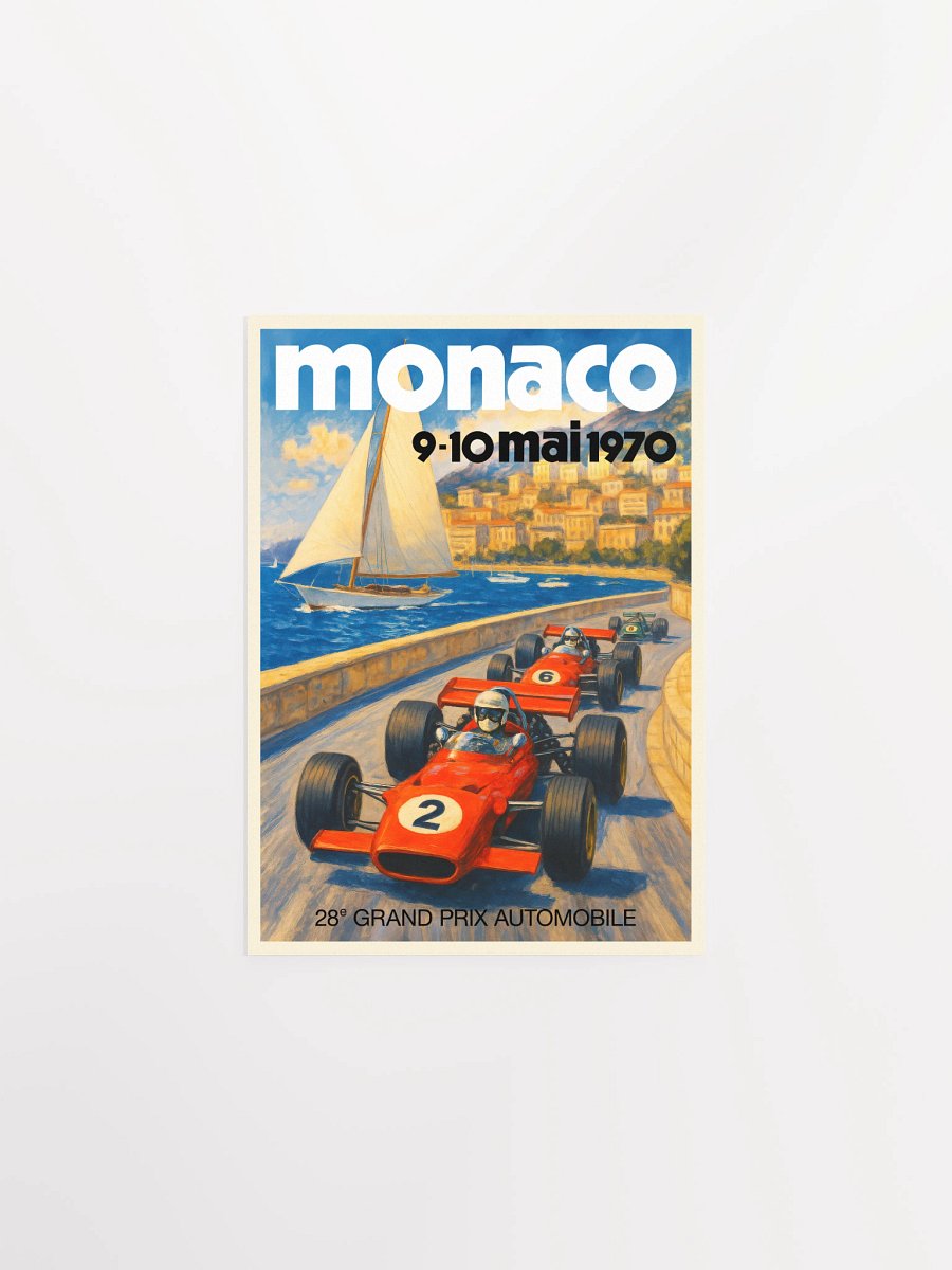 Monaco Vintage F1 Grand Prix 1970 Art Poster — Auto Racing Wall Art, Formula 1 Print product image (6)