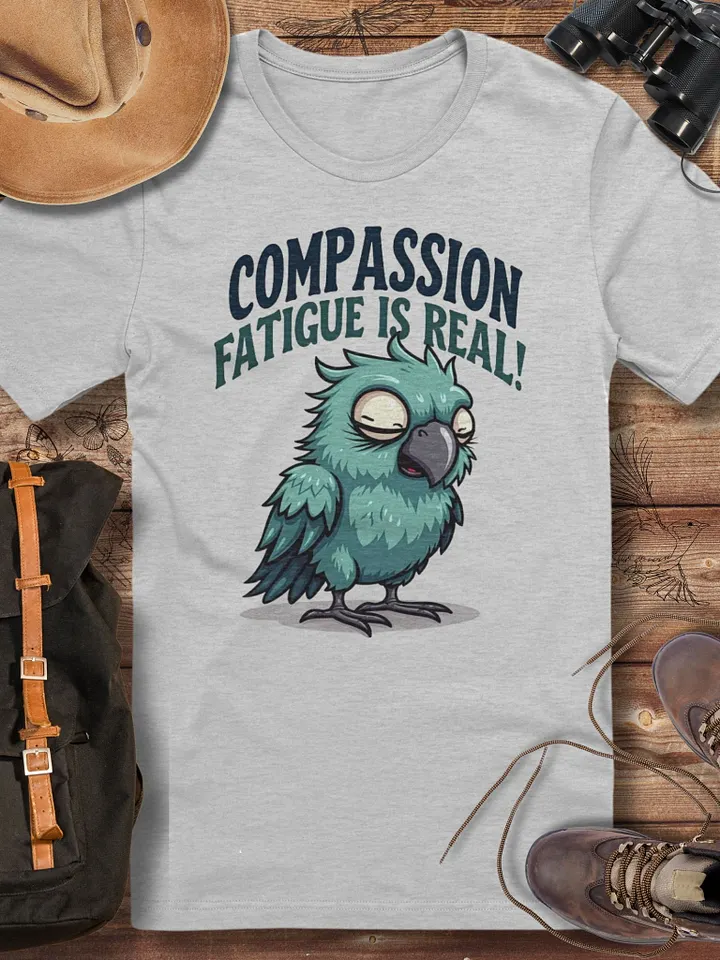 Compassion Fatigue Parrot T-Shirt, Burnout Prevention Gift, Self Care T-shirt product image (1)