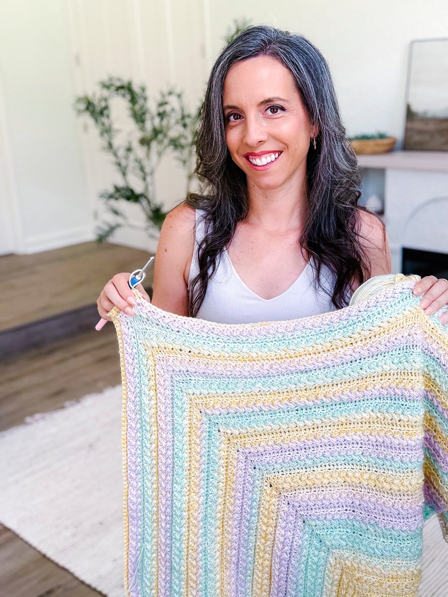 Wheat Stitch Triangle Crochet Shawl product image (10)
