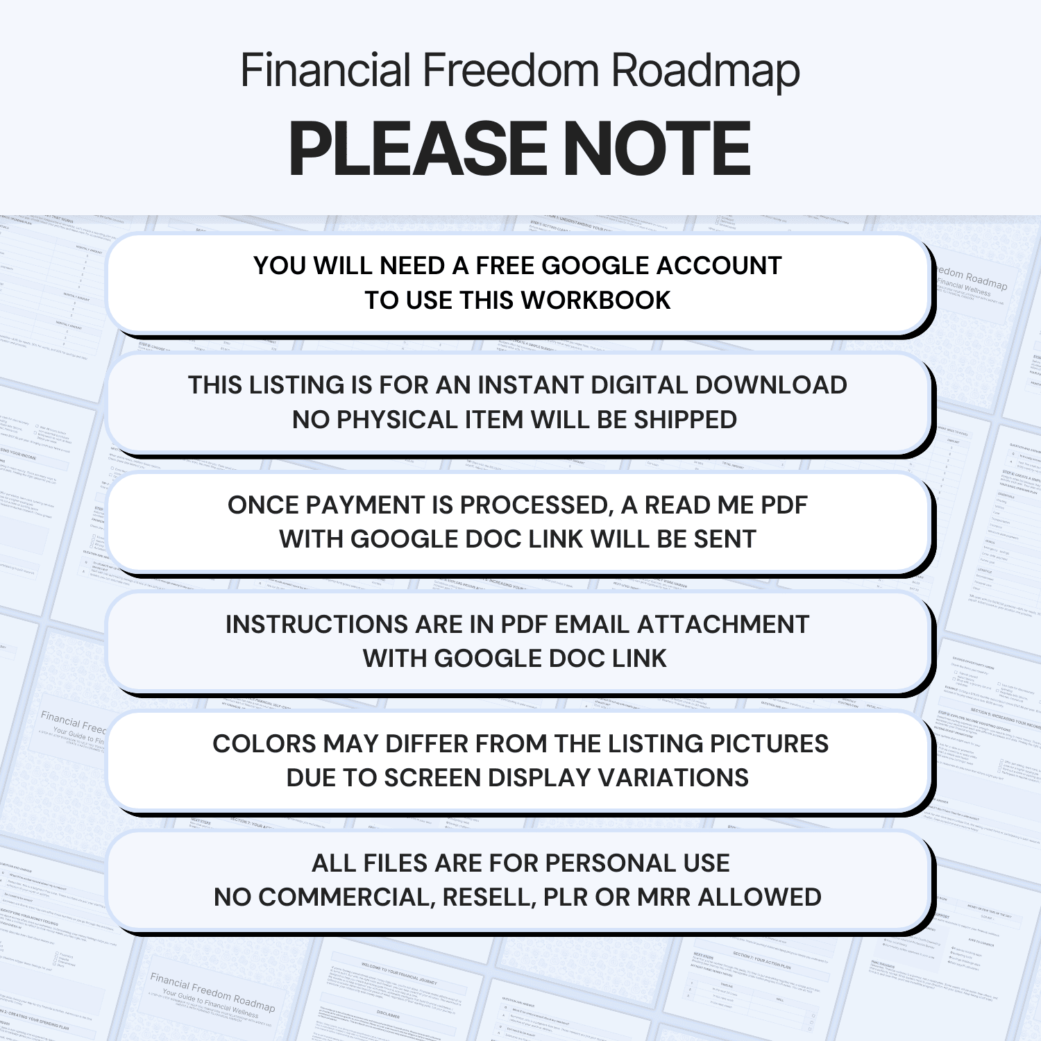 Financial Freedom Roadmap - Google Docs product image (9)