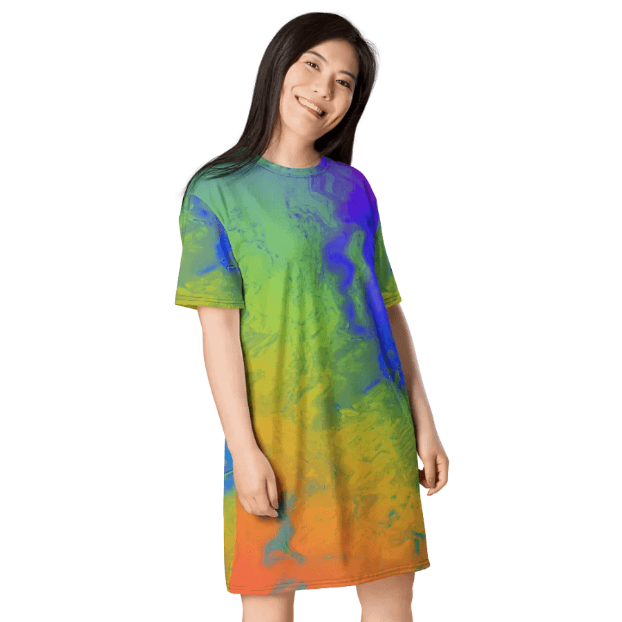 Rainbow Abstractions Ladies T Shirt Dress product image (3)