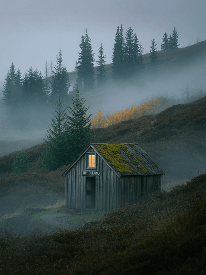 Misty Cabin Serenity Framed Poster product image (1)