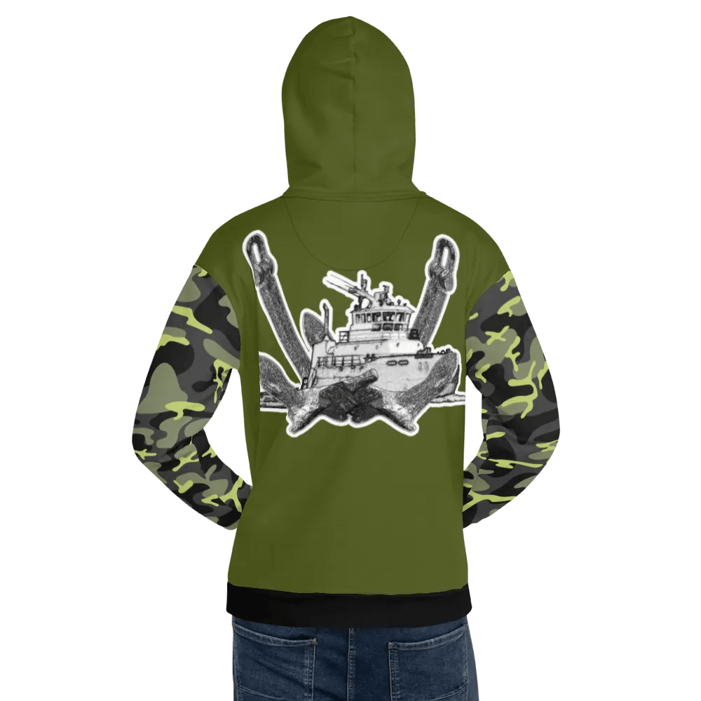 Camouflage & Green Twin Anchor Titan tug Hoodie product image (10)