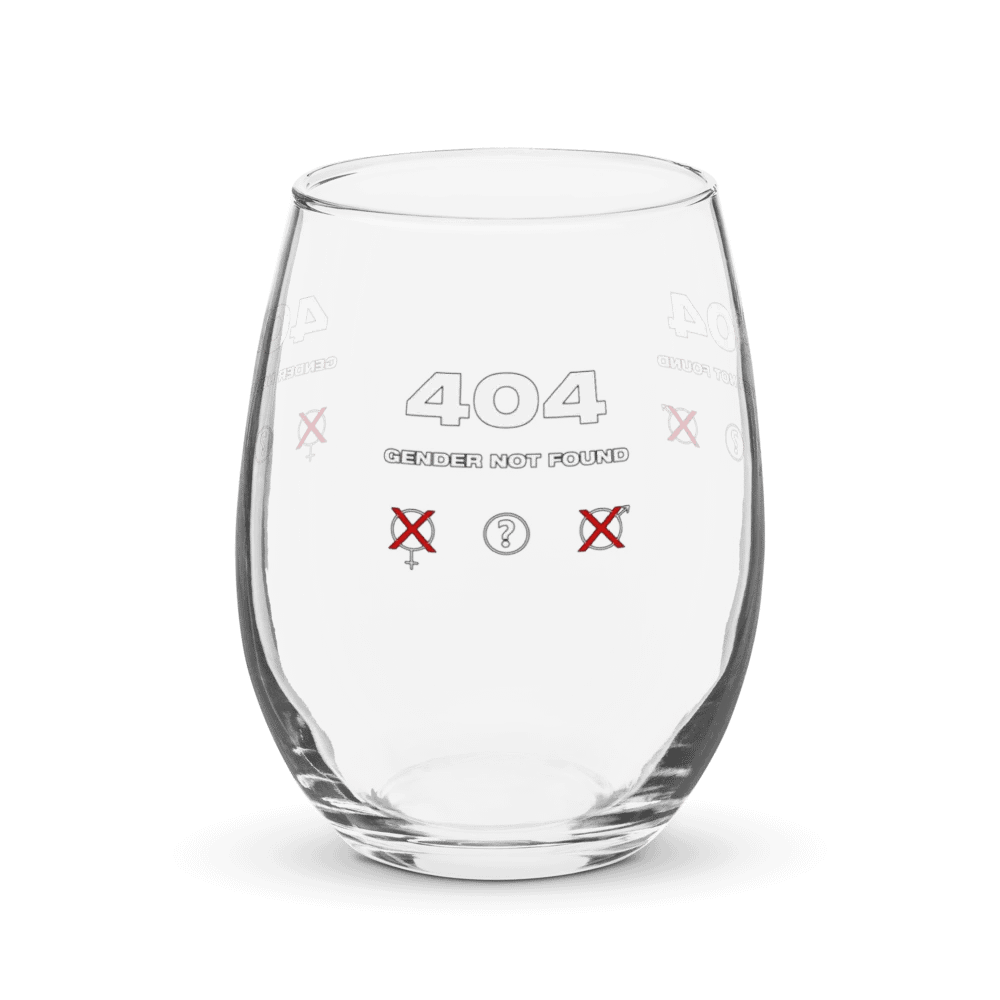 404 Gender not Found Wine Glass product image (1)