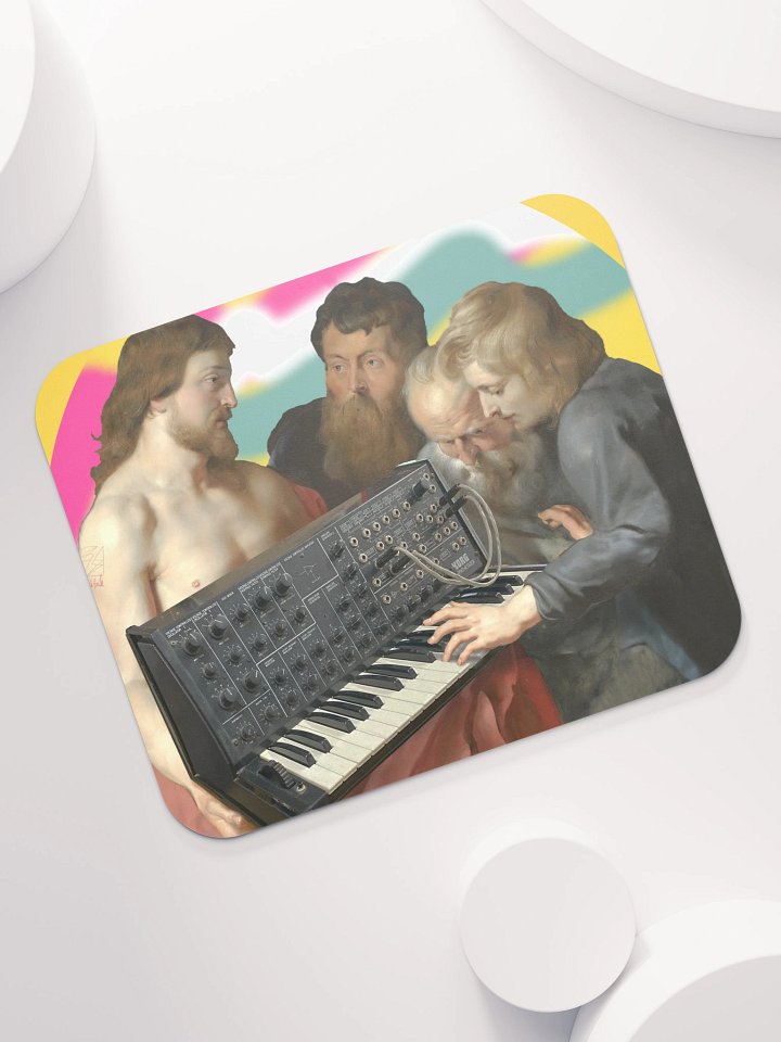 He died for our synths, by Frank Fonik (Japanese Korg MS 20) EDM Techno Classic Mouse Pad product image (2)
