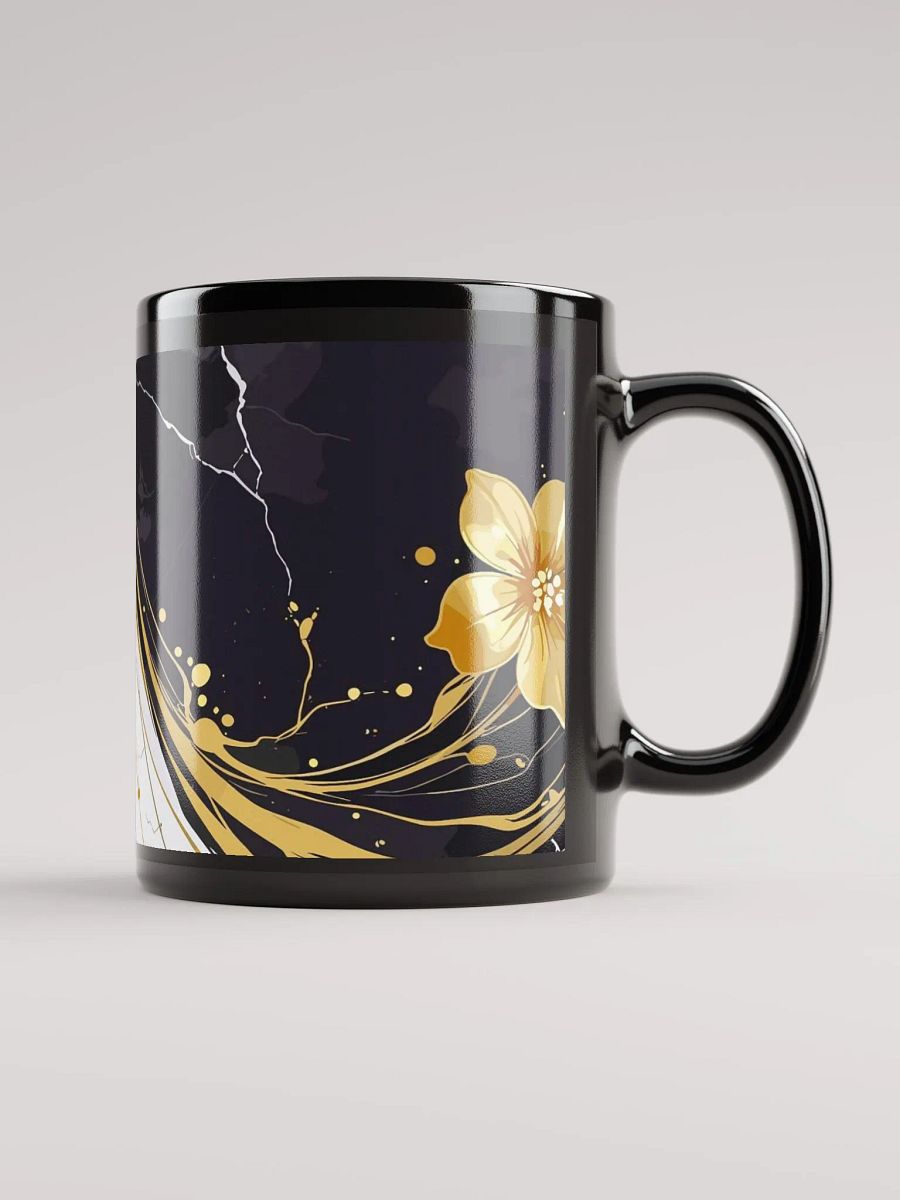 Golden Floral Black Marble Mug product image (3)