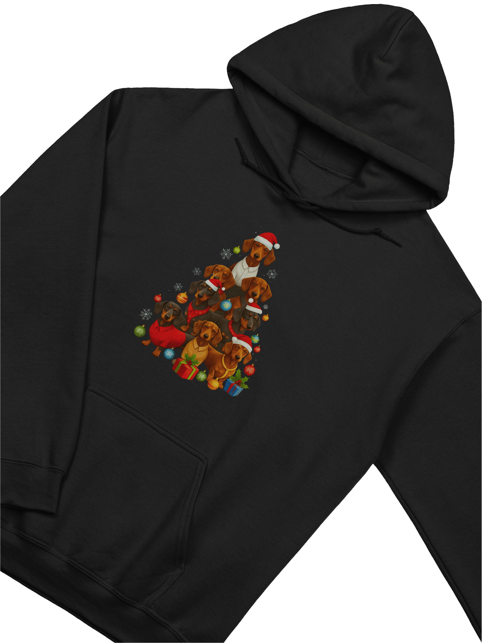 Dachshund Christmas Tree Hoodie – Cute Holiday Wiener Dog Illustration product image (2)