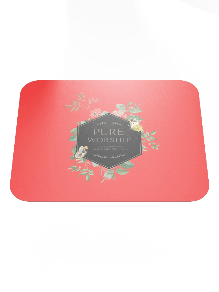 "Pure Worship" 2025 Convention | Coral Red Botanical Mouse Pad product image (2)