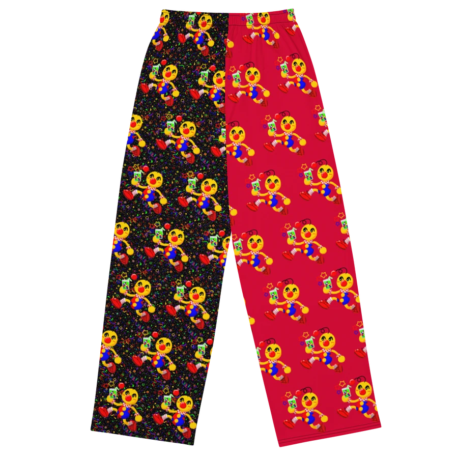 Split Red and Arcade All-Over Boyoyoing Clown Soda Unisex Wide-Leg Pants product image (2)