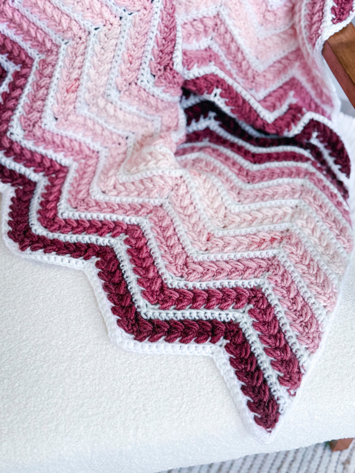 Wheat Stitch Crochet Ripple Chevron Blanket Pattern product image (7)