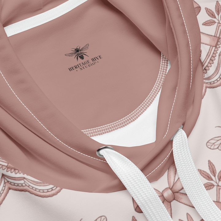 Bees and Bows Dusty Pink Hoodie | Coquettecore Style product image (2)