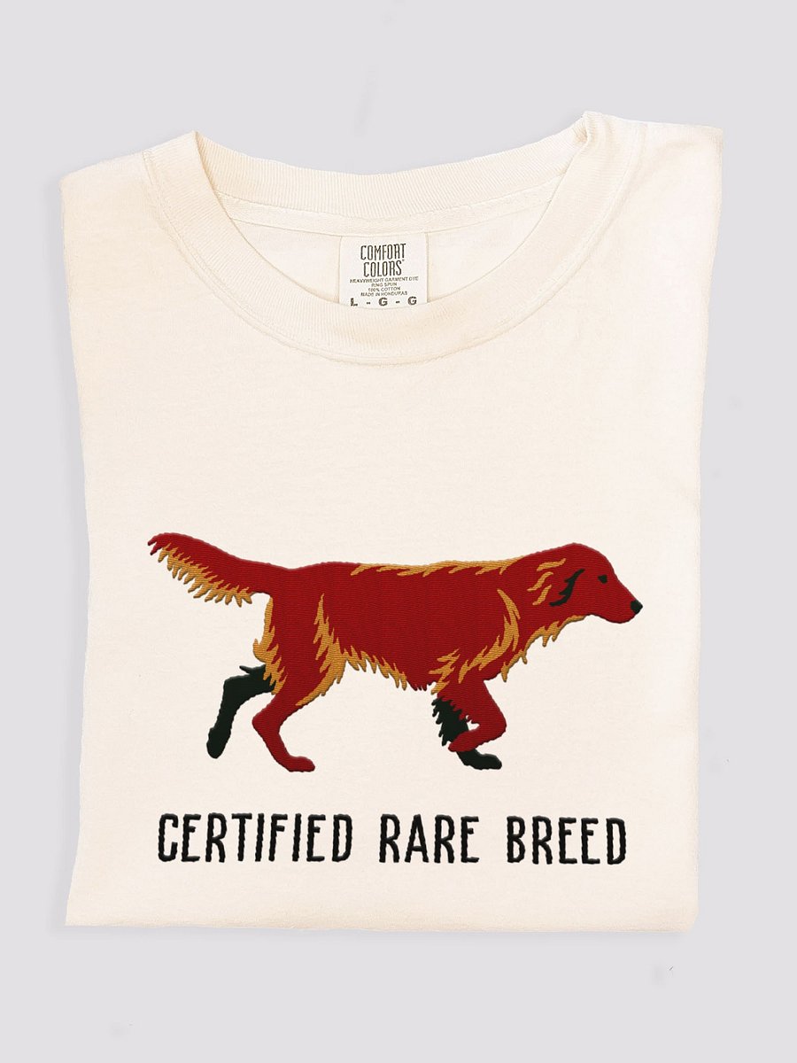 Certified Rare Breed T-Shirt(Embroidered) of a Flat-Coated Retriever(Chocolate) product image (1)