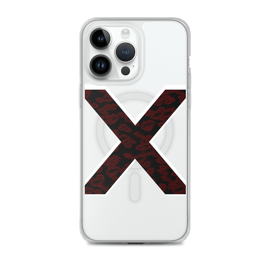 Black X Subtle Red Lipstick Kisses Phone Case product image (1)