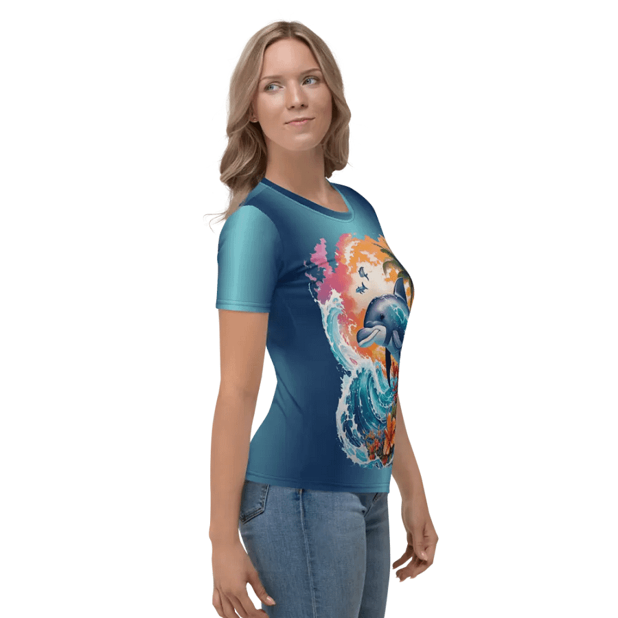 Tropical Dolphin All Over Print T-shirt product image (4)