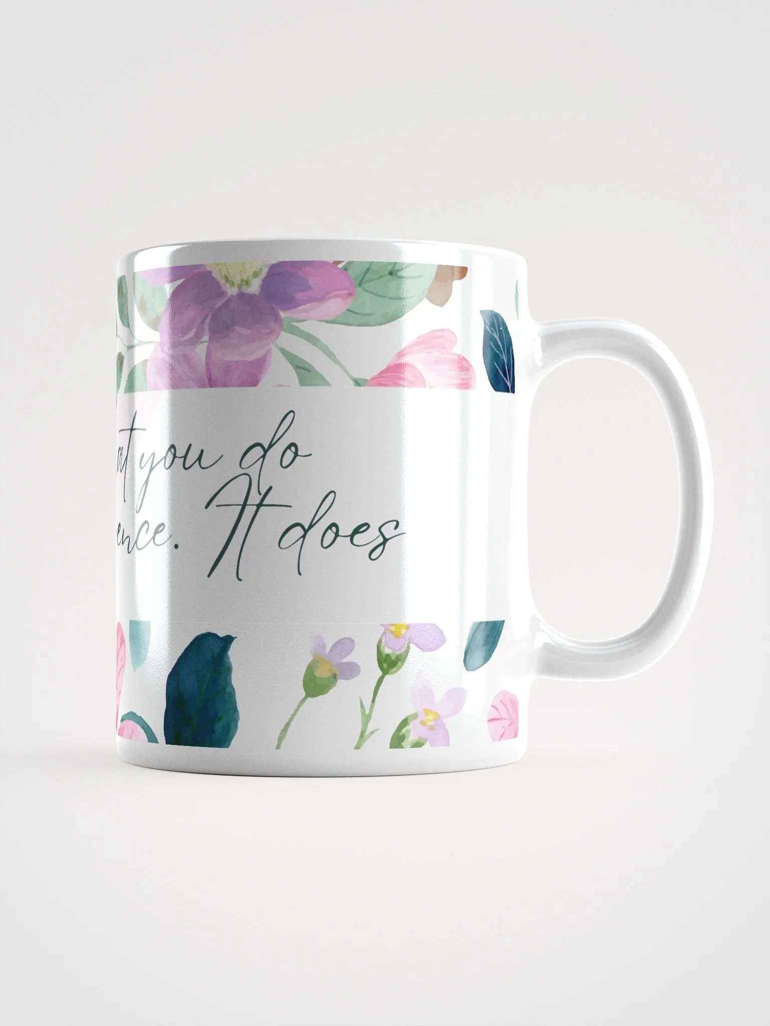 Floral Motivation White Glossy Mug product image (2)