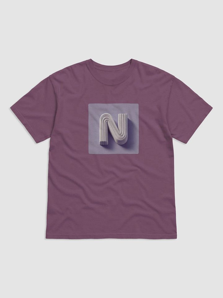 Layered N Textured T-Shirt | AI Design initial N product image (1)