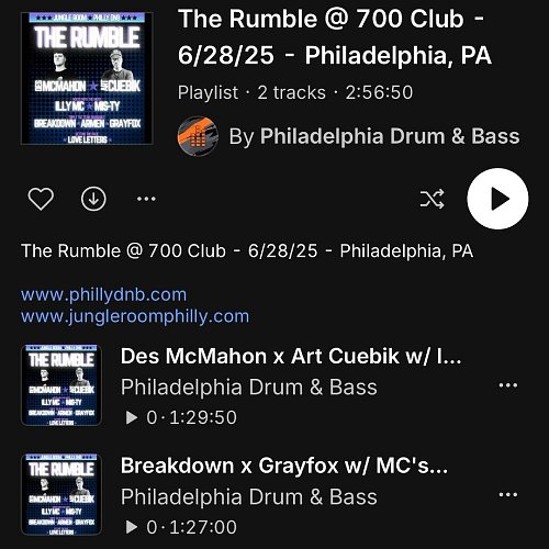 Boom! Now up on the PhillyDnB SoundCloud, we have the archive of 6/28’s “The Rumble” !!! What another cracking event… another...