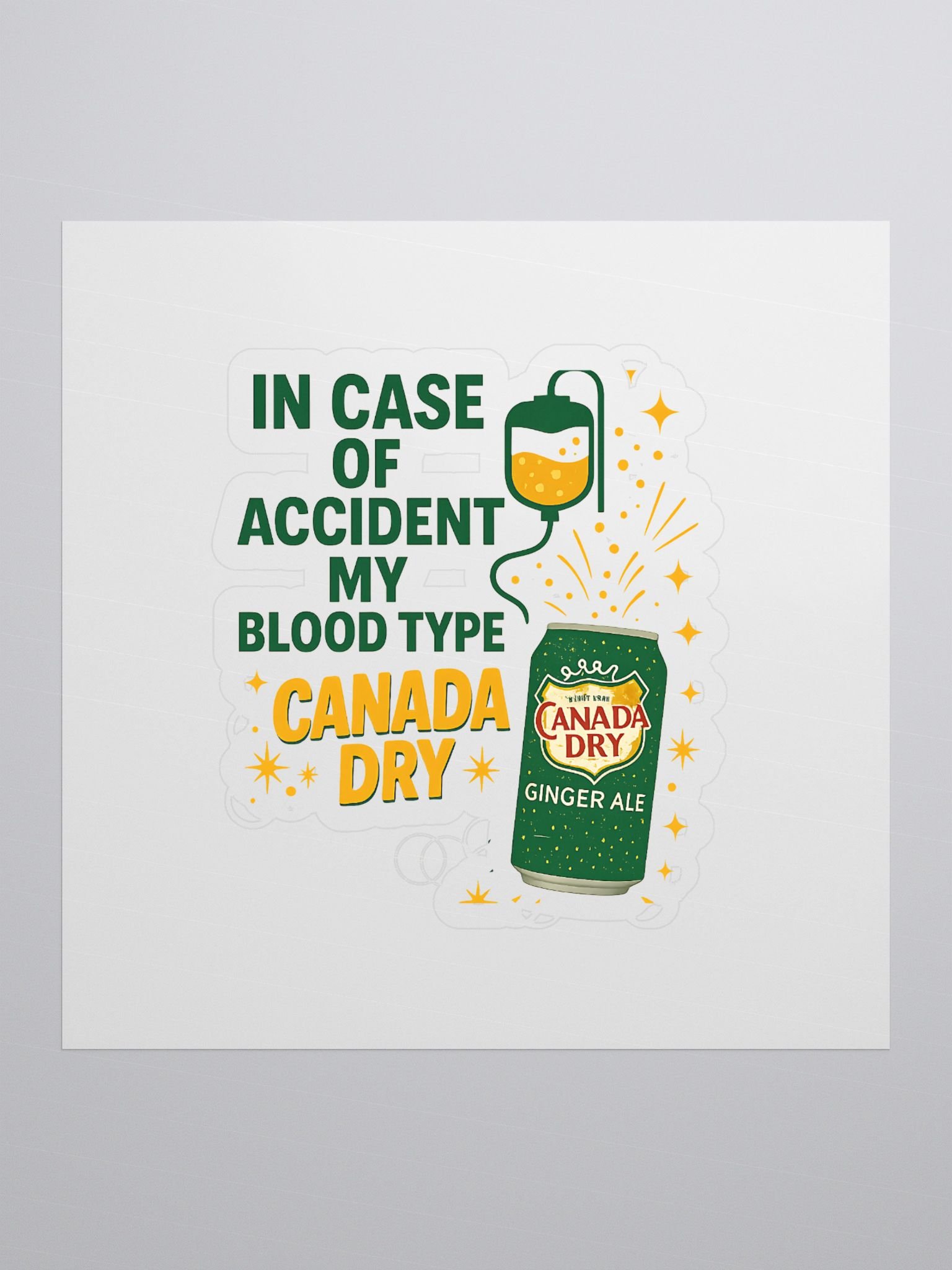 Canada Dry Blood Type Kiss Cut Stickers product image (1)