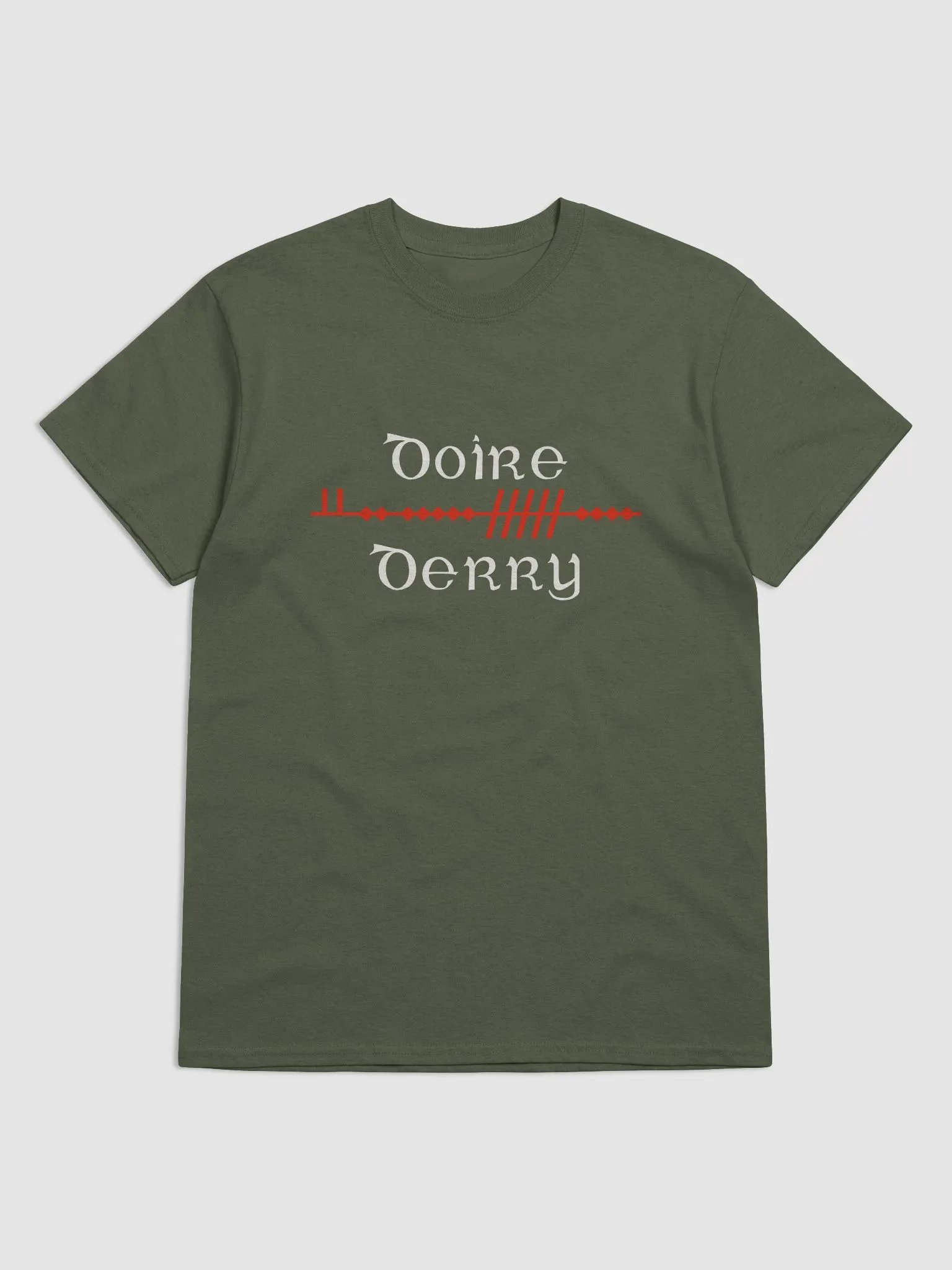 Derry/Doire Scholastic style Ogham printed t-shirt product image (37)