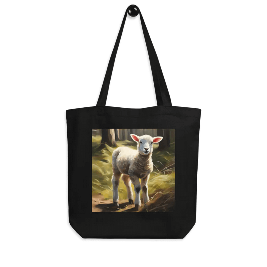 Lamb in Woods, Organic Cotton Twill Tote Bag product image (4)