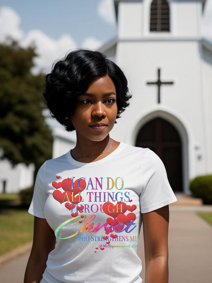 I CAN DO ALL THINGS THROUGH CHRIST WHO STRENGTHENS ME HEARTS T-Shirt product image (1)