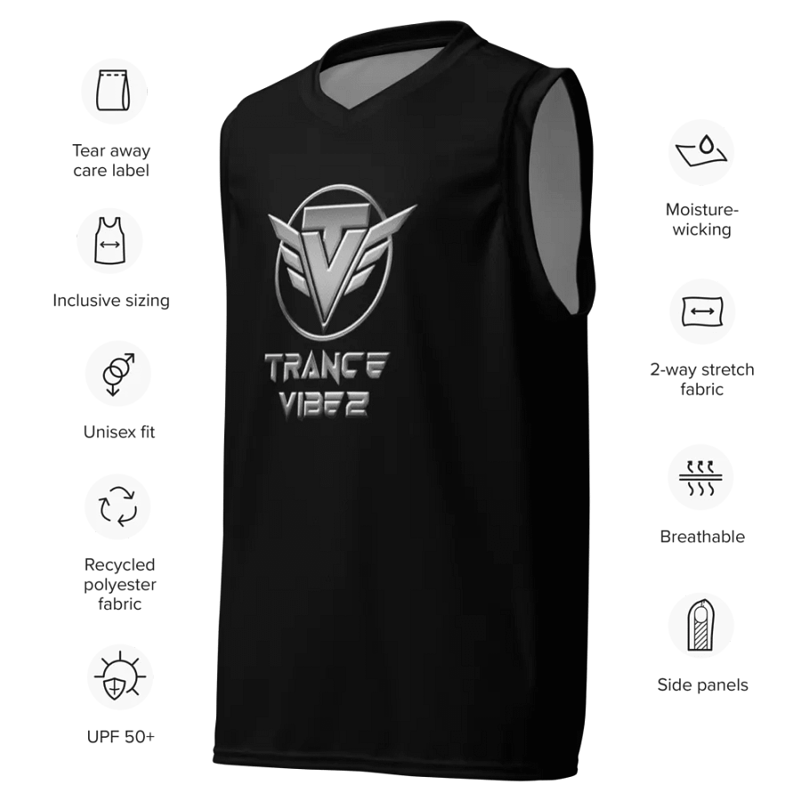 Trance Vibez Black Basketball Jersey product image (7)