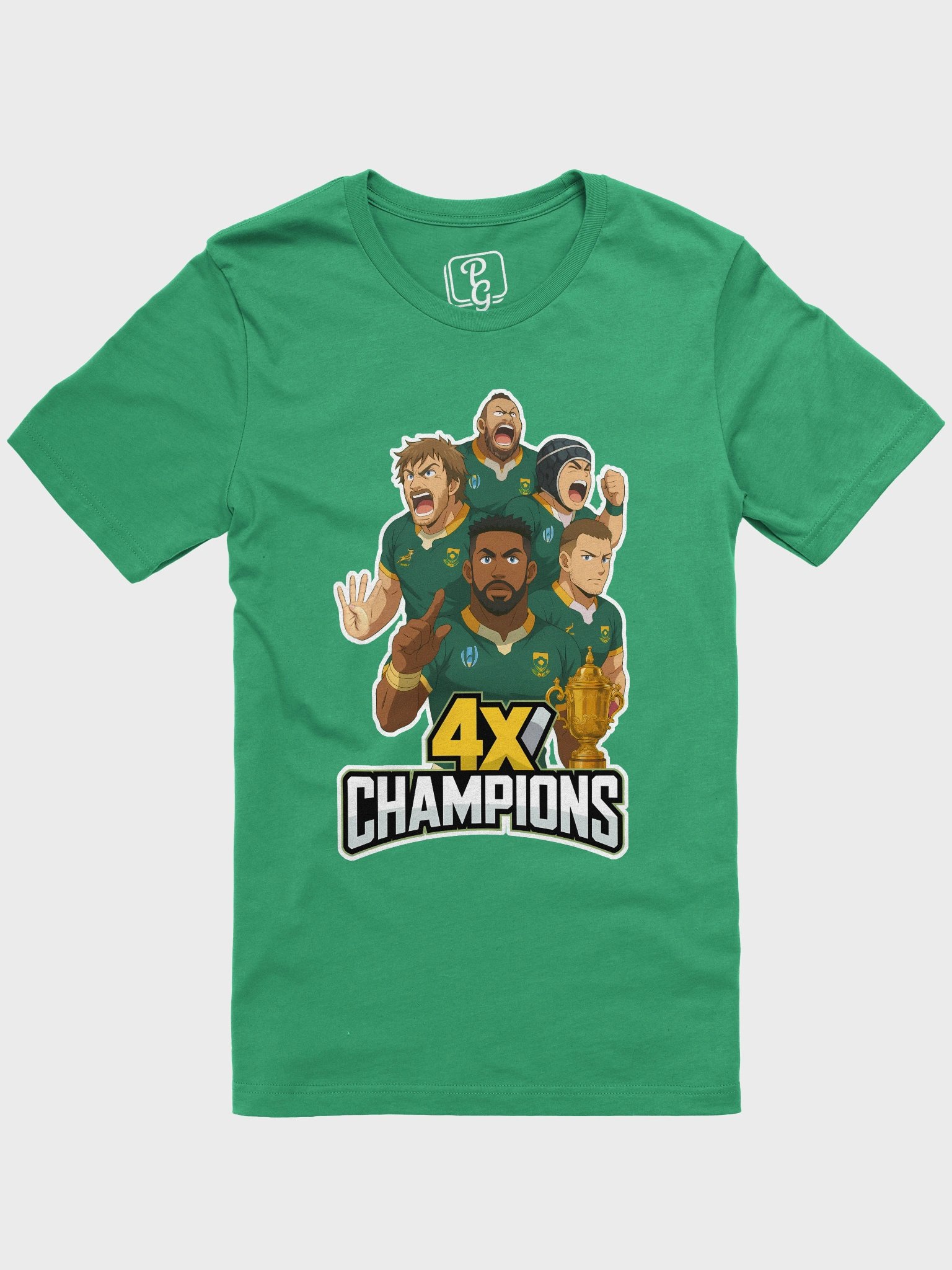 Springboks Anime-Style 4x Champions Rugby T-Shirt product image (1)