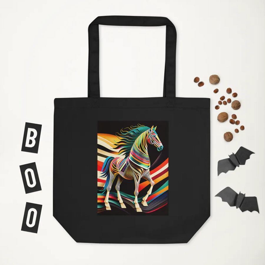 Stylized horse illustration made of coloured ribbons product image (3)