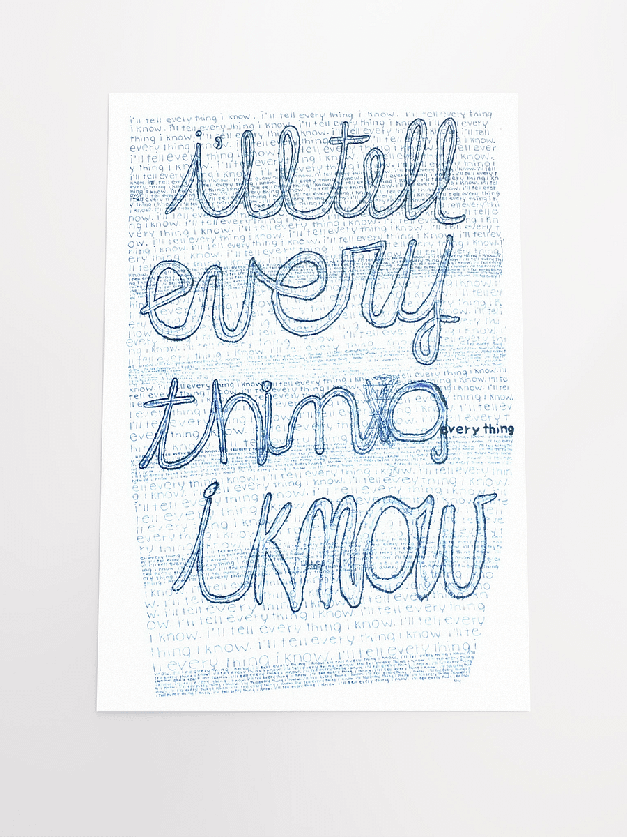 I'll Tell Everything Poster product image (2)