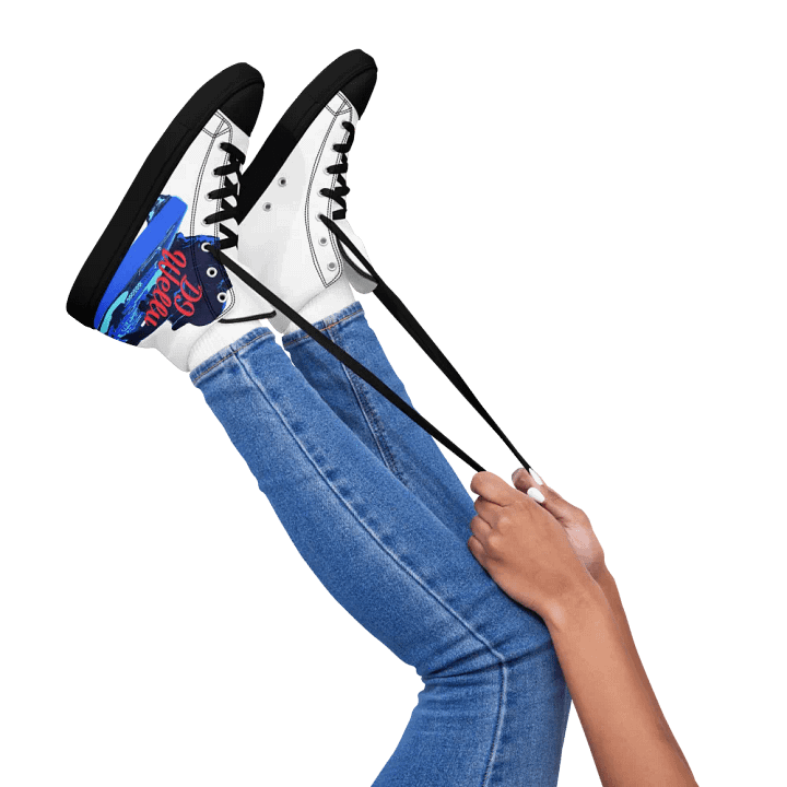 Retro Blue Stylized High Top Sneakers by DJ Wellu product image (1)
