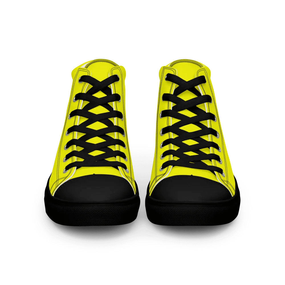 Men's Bright Yellow High Top Canvas Shoes product image (3)
